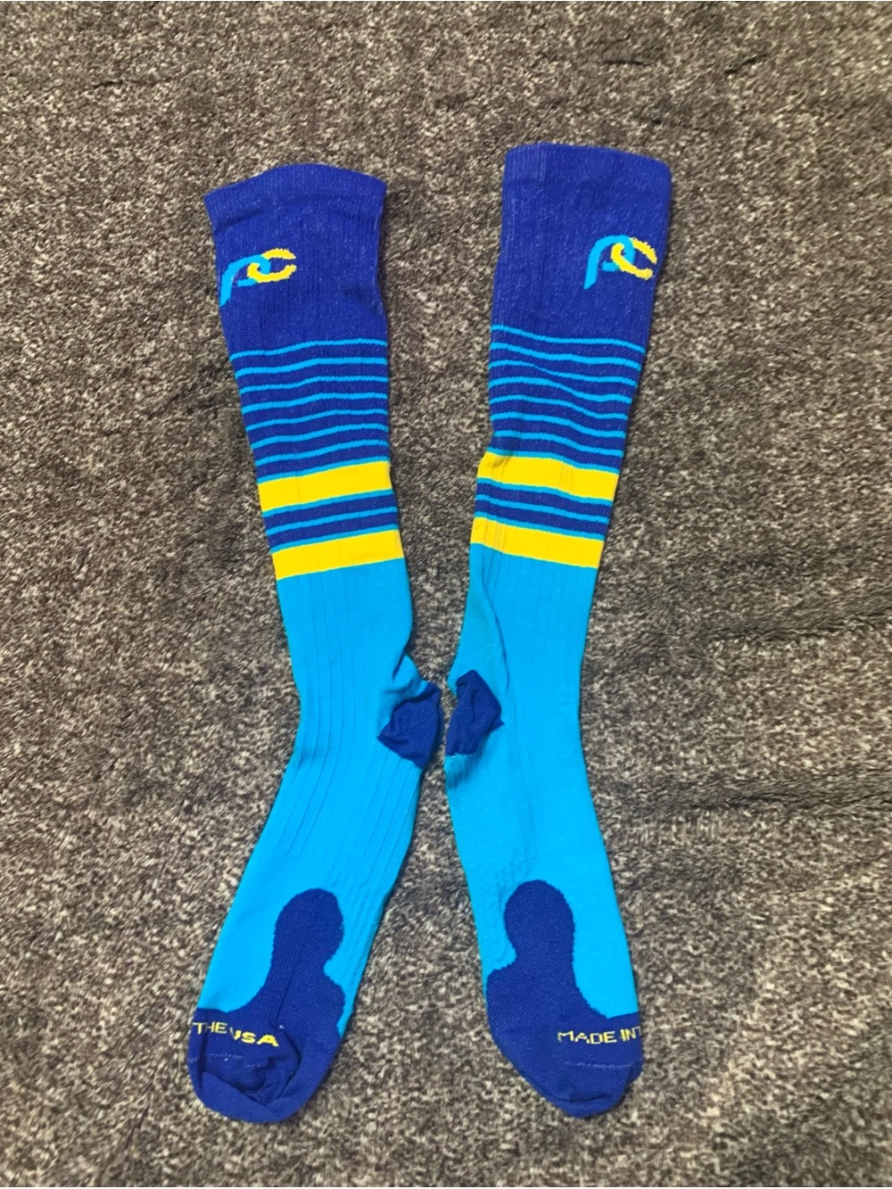 PROCompression Blue & Yellow Athletic Knee-High Socks